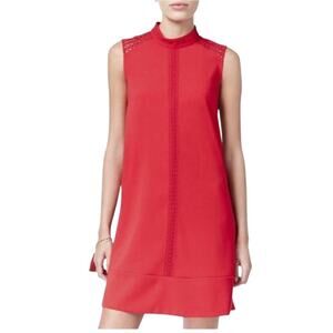 Rachel Rachel Roy red sleeveless triangle dress with crocheted trim size 2